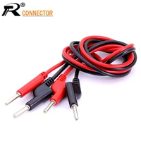 4pcs dual test line silicone banana plug test probe lead wire cable copper for electrical laboratory