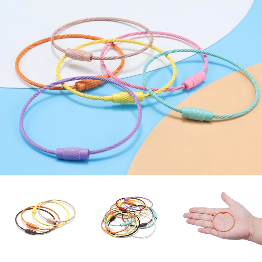 10 шт./лот брелок из нержавеющей стали веревка для ключей кольца рукоделия