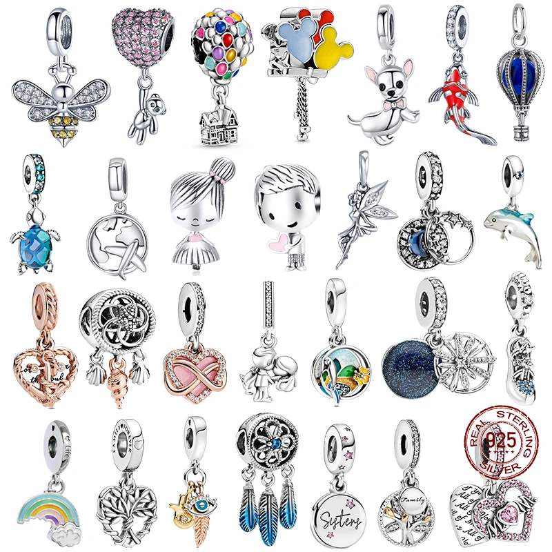 

925 Sterling Silver Mother Fashion Cute Dangle Charms Pendant DIY Beads Fit Original Charm Bracelet Jewelry