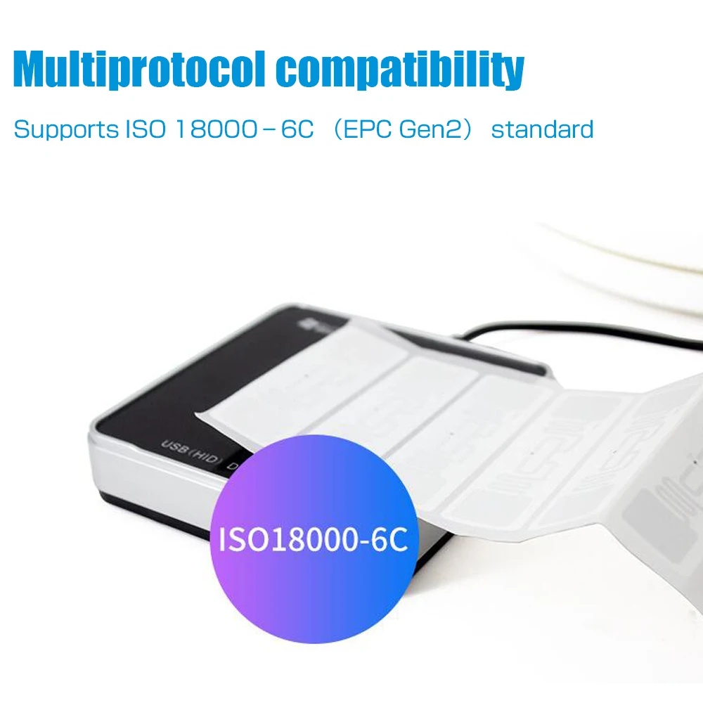 UHF Ultrahigh Frequency RFID Desktop Card Reader 920mhz-925MHz USB Writer Support ISO18000-6C Plug and Play | Безопасность и