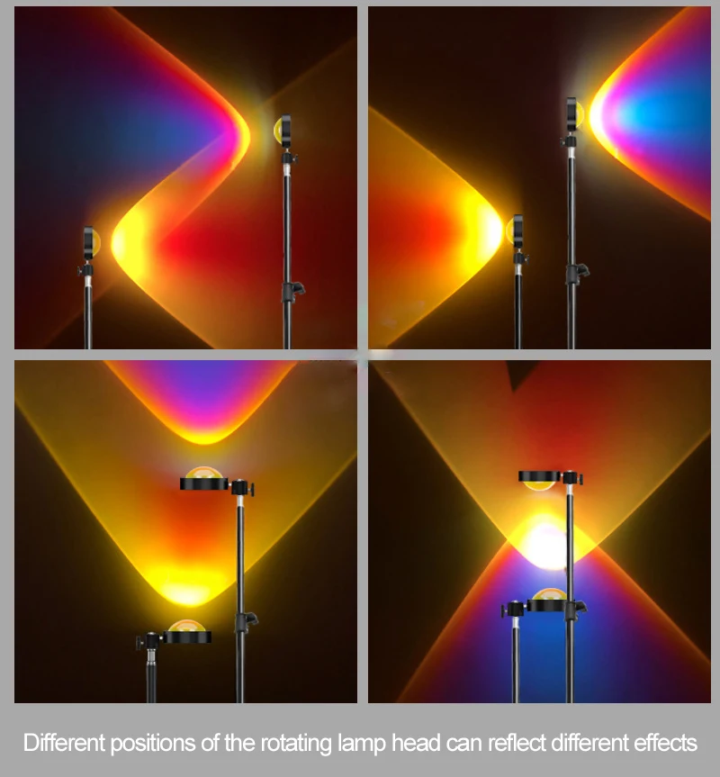 

USB Rainbow Sunset Red Projector LED Night Light Sun Projection Desk Lamp For Bedroom Bar Coffee Shop Wall Decoration Lighting