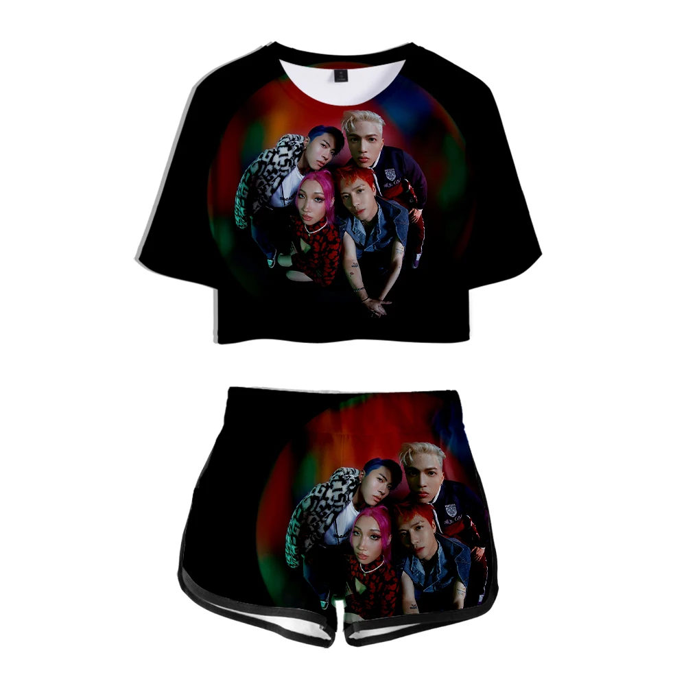 

Комплект из двух предметов PANTHEPACK для девочек, летний короткий топ с коротким рукавом и шорты, уличная одежда в стиле Харадзюку, Женский комп...