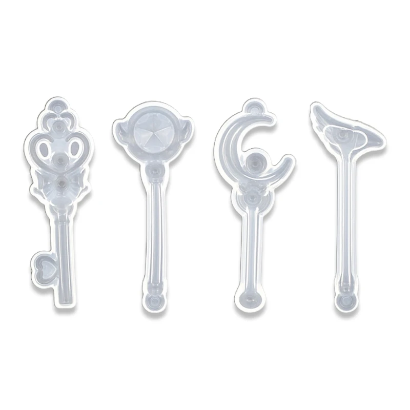 

4 Pcs Crystal Epoxy Resin Mold Magic Wand Silicone Mould DIY Handcrafts Decorations Accessories Casting Tools