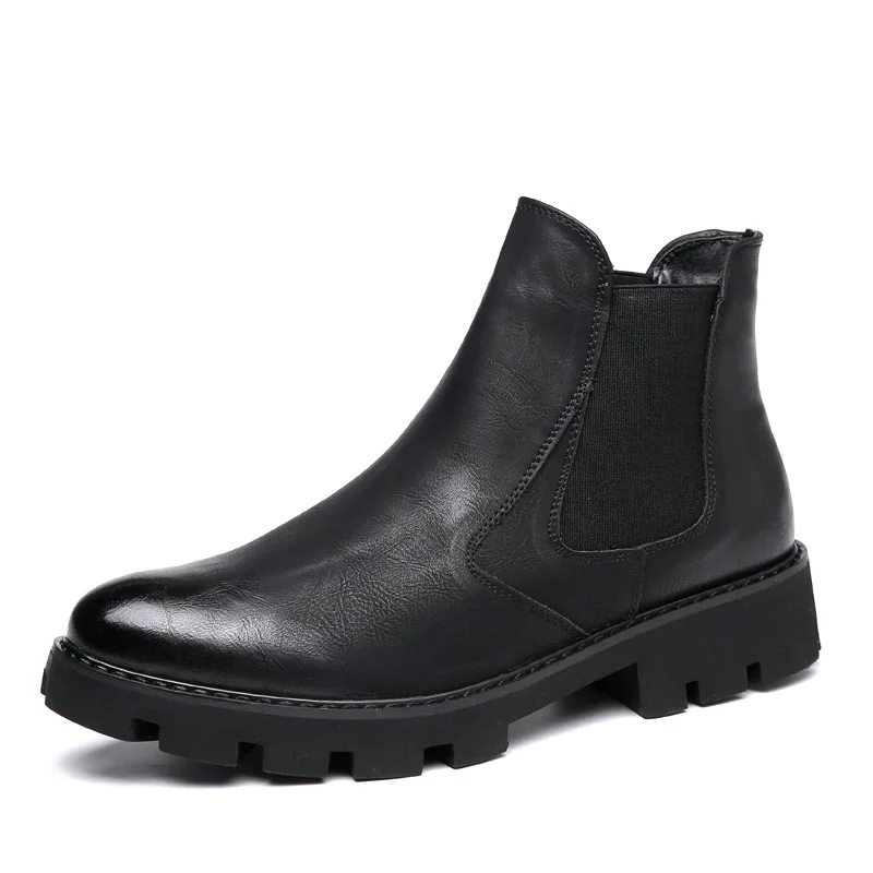 

Autumn and winter boots Korean version British fashion boots casual business shoes pointed hair stylist short boots man