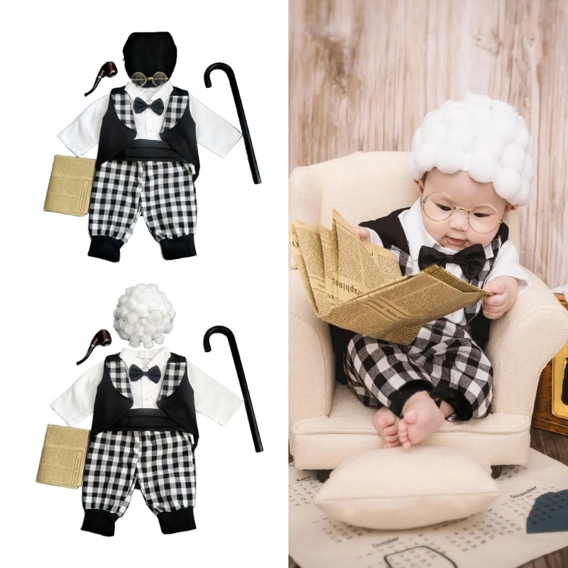 

Newborn Photography Props Cosplay Grandma Hat Baby Photo Shooting Clothes Outfit