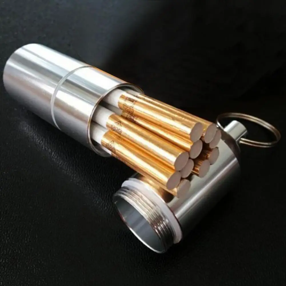 Волшебный портативный металлический портсигар брелок влагонепроницаемый