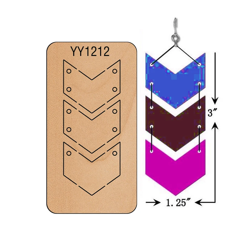 

Wood Mold Earrings Cut Mold Earring Wood Mold YY1212 Is Compatible with Most Manual Die Cut