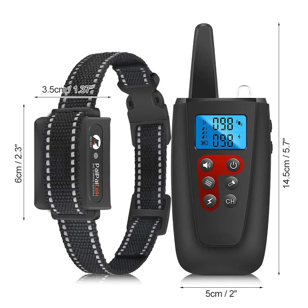

1000m Electric Dog Training Collar With LCD Display Pet Remote Control Waterproof Rechargeable Collars Ultra Long Working Time