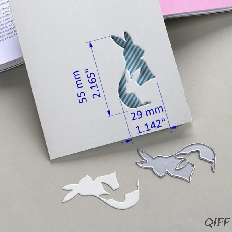 Кролик Пасхальный металлический режущий Трафаретный Скрапбукинг DIY штамп для