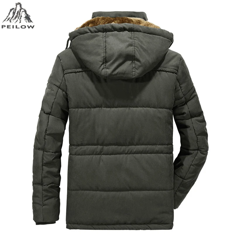Мужская зимняя теплая меховая флисовая куртка, плюс размер 5XL 6XL 7XL 8XL, толстая парка с хлопковой подкладкой, Мужская ветровка с капюшоном, армейское пальто