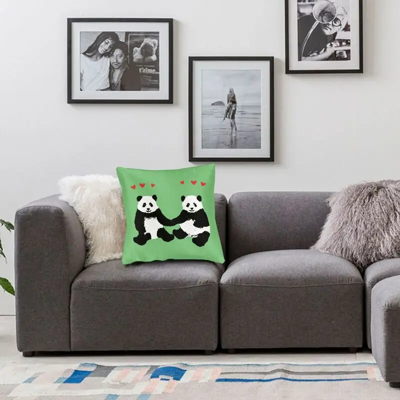 

Chinese Panda Love Cushion Cover Double-sided 3D Print Cartoon Floor Pillow Case for Living Room Fashion Pillowcase Decoration