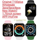 Оригинальные Смарт-часы T100 plus 7, Смарт-часы T100plus, оптовая продажа, Bluetooth, музыка, дистанционное управление, набор номера, сообщения, напоминания, спорт
