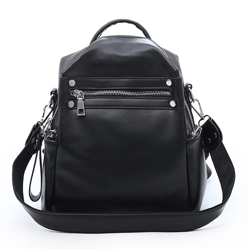 

New Women's Backpack PU Leather Shoulder Bag Backpacks For Female Ladies Simple Fashion Desiger 2021 Women Solid Color Mochila