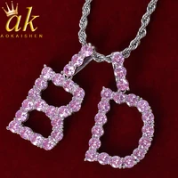 26 lette alphabet pendant necklace with rope chain pink color choker for women alphabet rock street hip hop jewelry