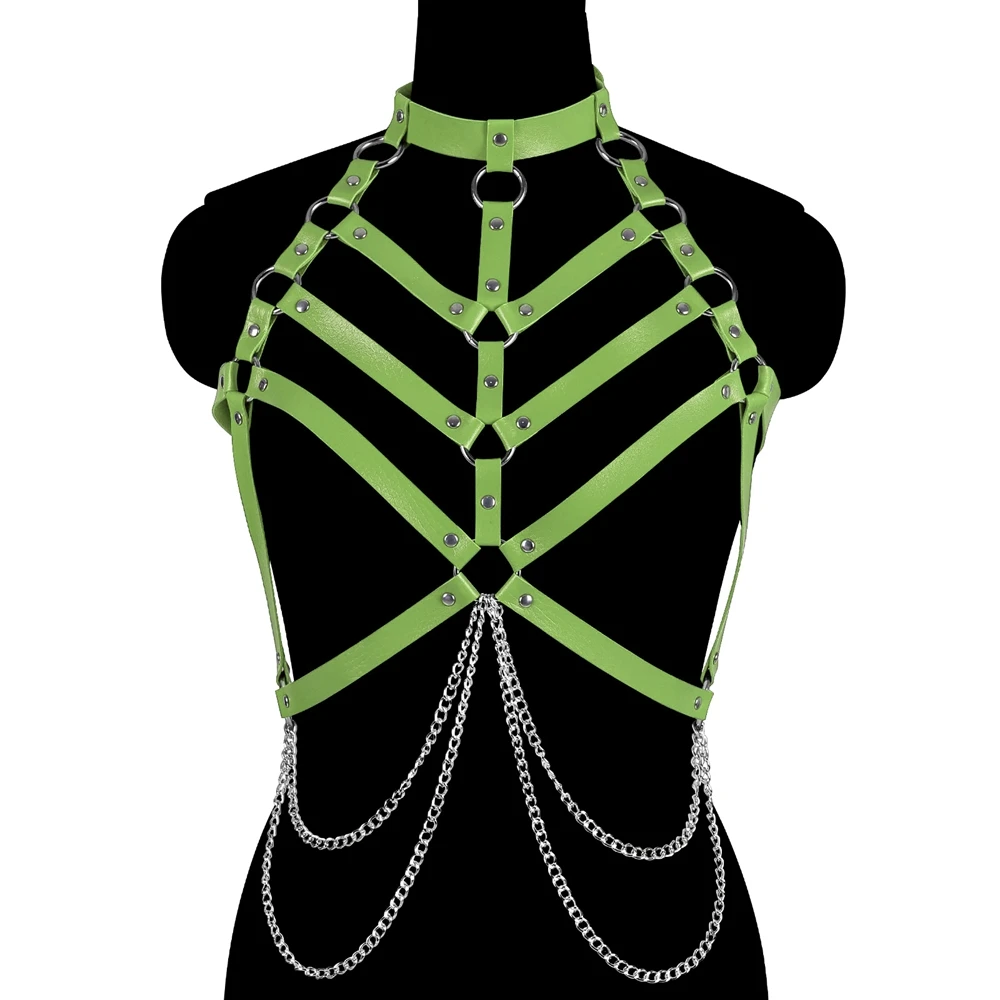 Низкая цена сексуальное женское белье Goth Learther укороченные топы клетка бондаж