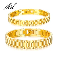 jhsl couples lovers women men link chain bracelets bangles stainless steel valentines day gift fashion jewelry