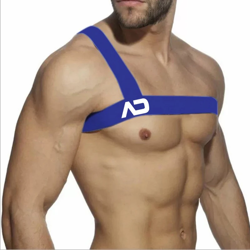 

2021 Mens Chest Strap Nylon Spandex Solid Color Sexy Male Elastic Shoulder Straps Muscle Men Party Carnival Decoration Gay Man