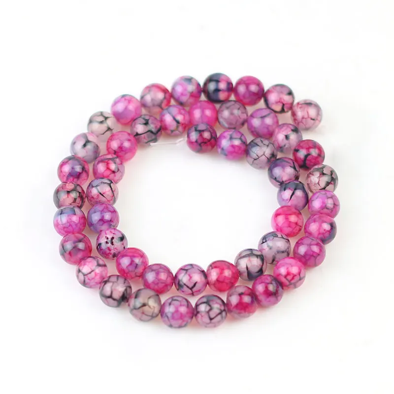 Бусины из натурального камня гладкая мечта морозный кристалл розово-красный