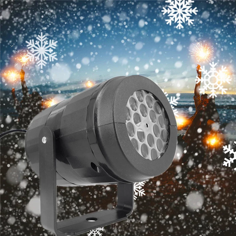 

Рождественский светодиодный ночник, проекционный Настольный светильник со снежинками для спальни, бара, кофейни, магазина, настенное украш...