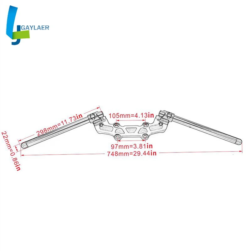 

New Motorcycle Clip on Adjustable Handlebars Handle Bar with Adapter for Yamaha MT09 MT 09 MT-09 FZ09 FZ-09 2013-2019