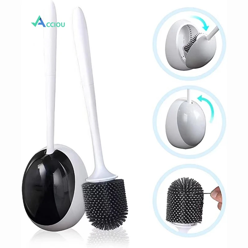 

Silicone Toilet Brush For WC Accessories Drainable Toilet Brush Wall-Mounted Cleaning Tools Home Bathroom Accessories Sets