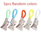 Новинка, 5 шт. Чай Полотенца крюк клипса бытовой многоцветный Кухня металлический крюк подвесное кольцо крючок полотенца для ванной Полотенца крюк Аксессуары для ванной комнаты