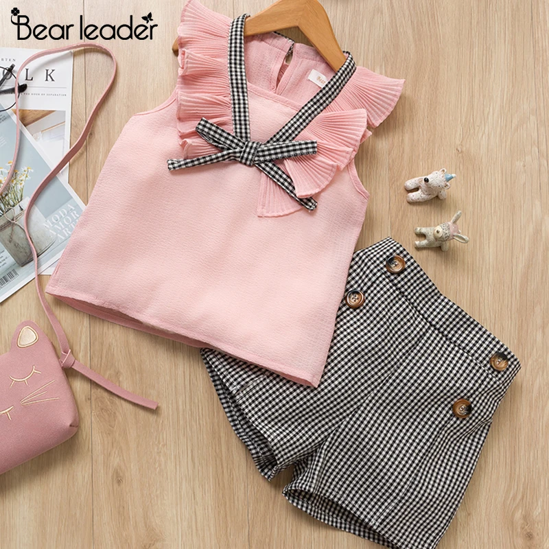 Bear Leader/Детский комплект новый летний для мальчиков и девочек темно-синий