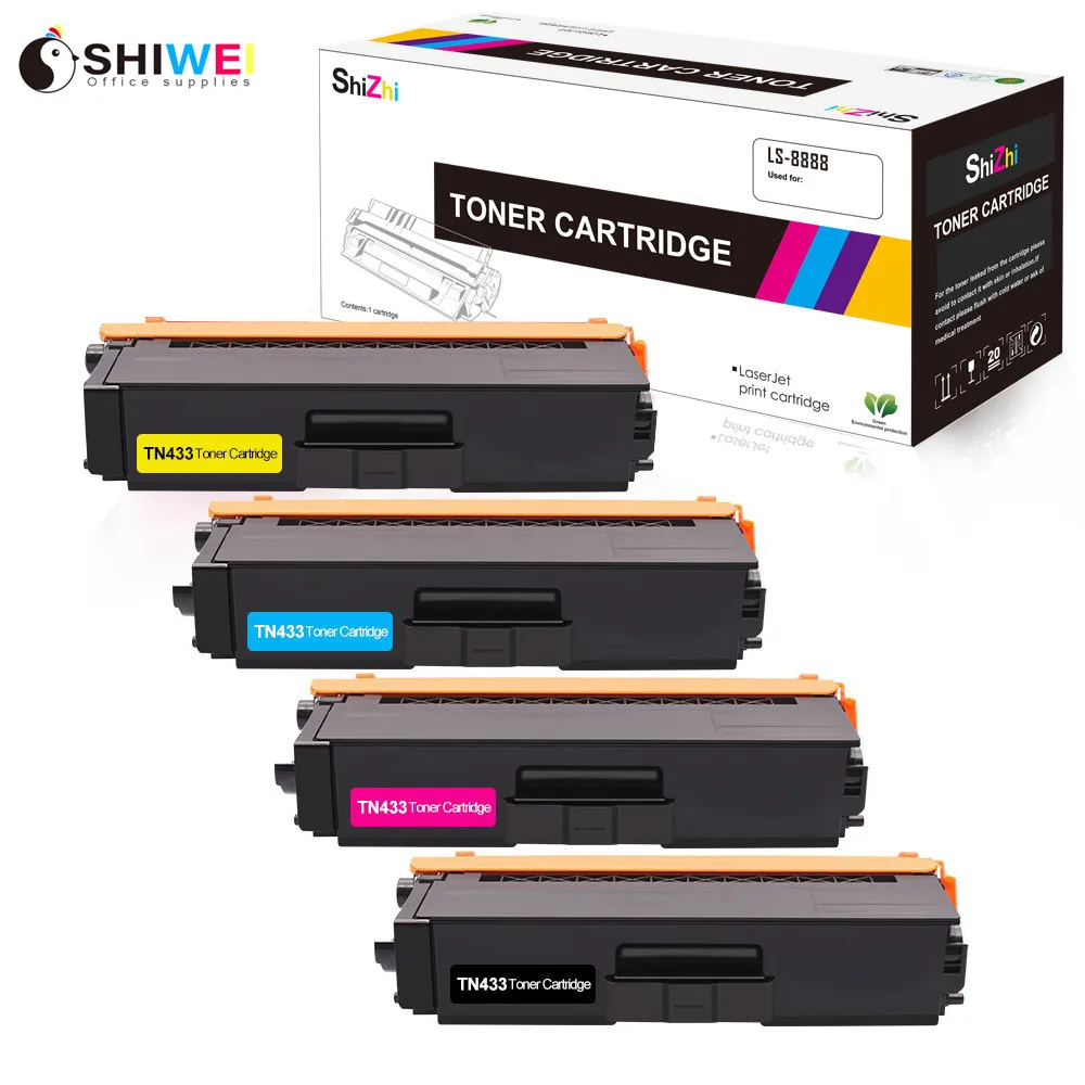 

SHIWEI TN433 TN431 TN-433 TN433BK Toner Cartridge for Brother HL-L8360CDW HL-L8260CDW HL-L8360CDWT MFC-L8900CDW L8610CDW 9570CDW