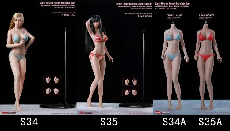 In Stock TBLeague S34 S35 1/6 Girl Female Head Sculpt Body Bikini Set Whole Action Figures Collections For Fans Gifts | Игрушки и хобби