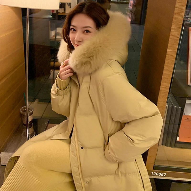 

FAKUNTN 2021 New Fashion Long Coats For Winter For Women Down Jacket 3xl Plus Size Zippers Cotton Warm Female Ladies Hooded Coat