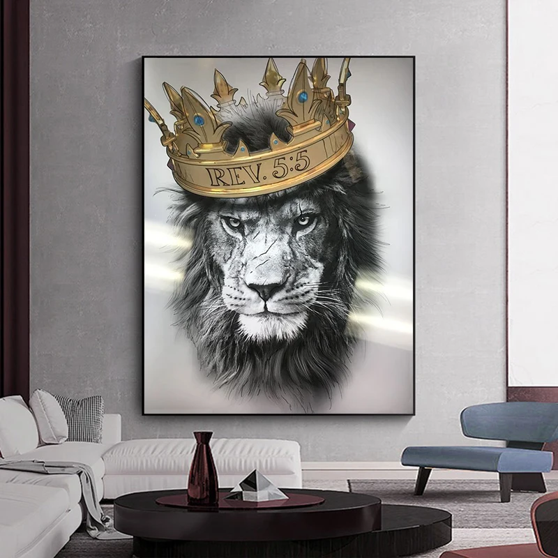 

Wall Art Pictures A Lion with Dignity HD Animal Cool Prints Poster Home Decor Canvas Paintings Modular No Frame for Living Room