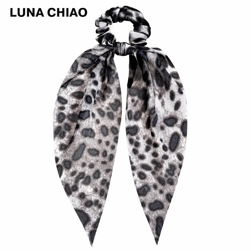 LUNA CHIAO, модные женские аксессуары для волос, тканевые банданы, резинки для волос, змеиный Леопардовый принт, шарф, конский хвост, держатель - Цвет: 66