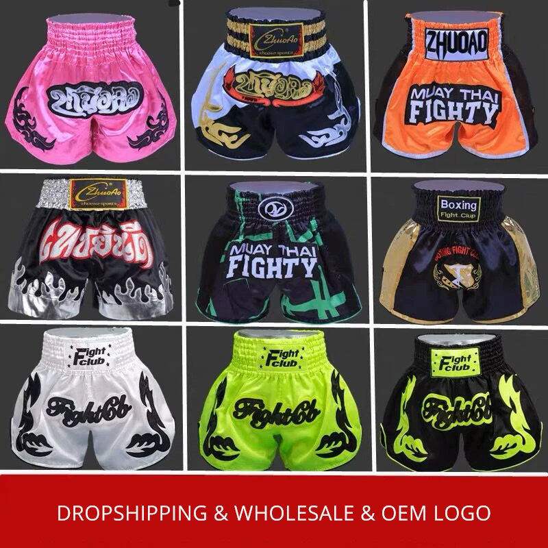 Шорты Muay Thai 2021 для мужчин и женщин детей кикбоксинг тигр ММА фитнес тренировочные