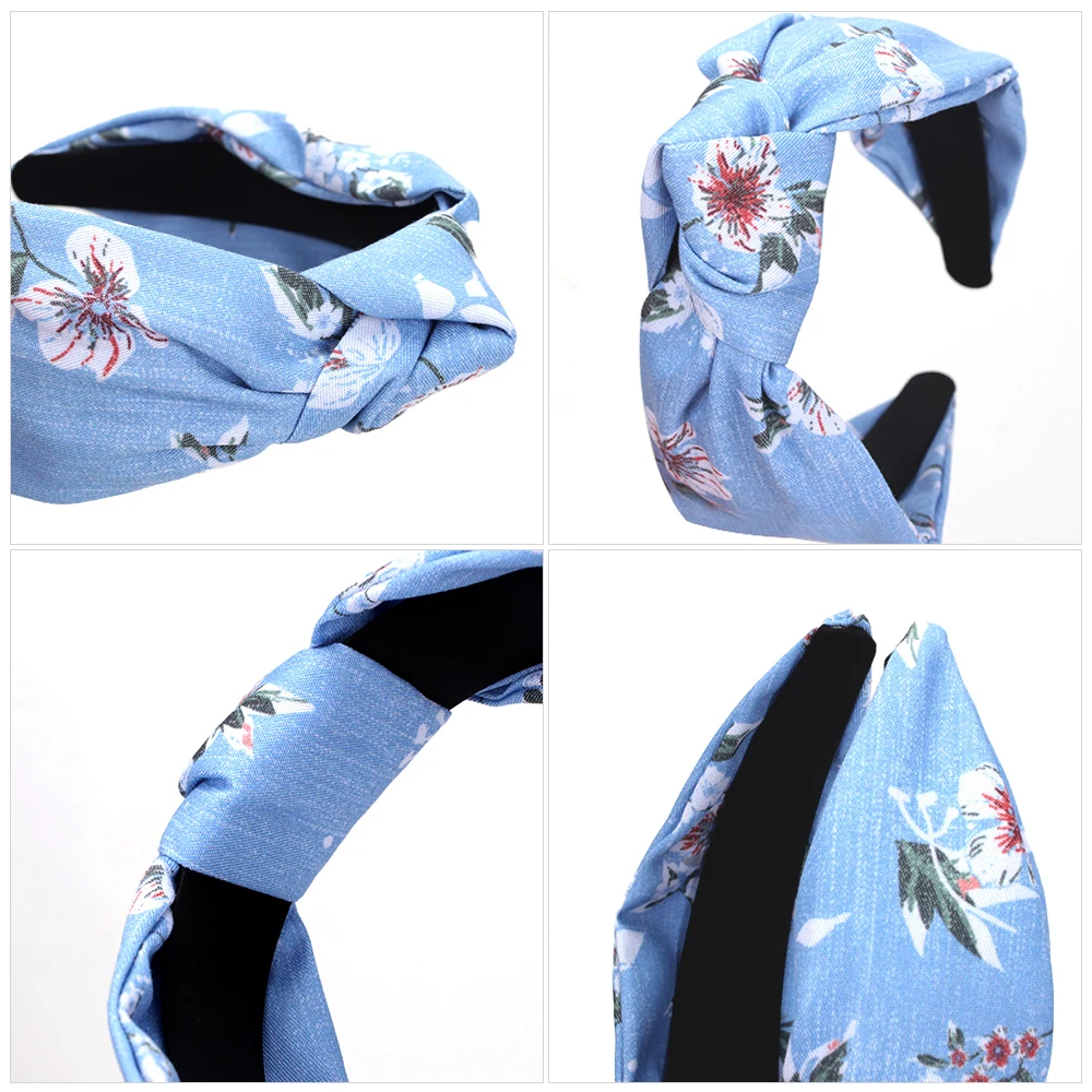 

Printing Cross Knotted Headband Vintage Hairband Women Girls Hair Bands Hoop Bezel 2021 Fashion Hair Accessories Headwear