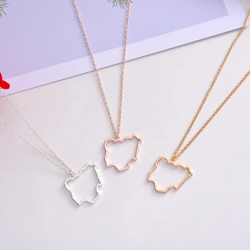 

Outline Federal Republic of Nigeria Map Necklace Africa Country Nigerian Continent Pendant Chain for Women Geography Jewelry