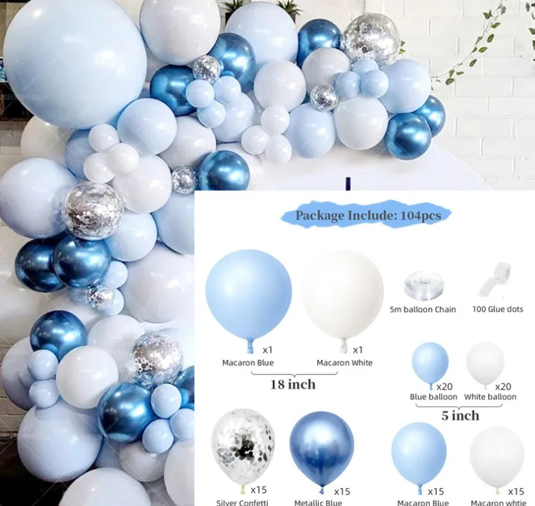 

92pcs Blue Pink Macaron Latex Balloons Pastel Candy Balloon Wedding Birthday Party Decor Baby Shower Decor Air Globos