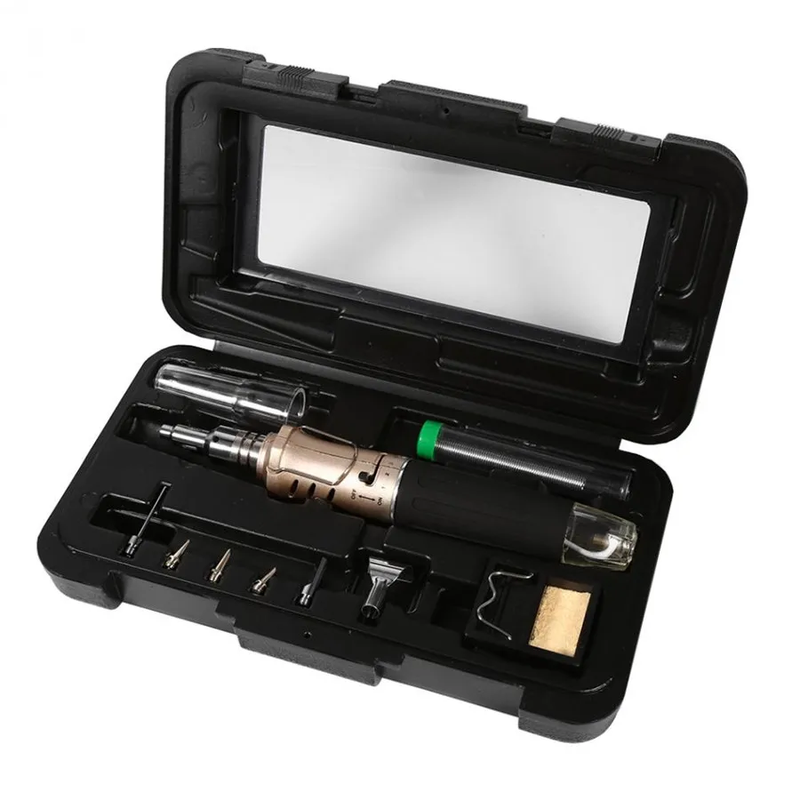

Portable 10 in 1 Automatic Ignition Soldering Iron Set Portable Professional Welding Kit Torch Tool Automatic Ignition Function