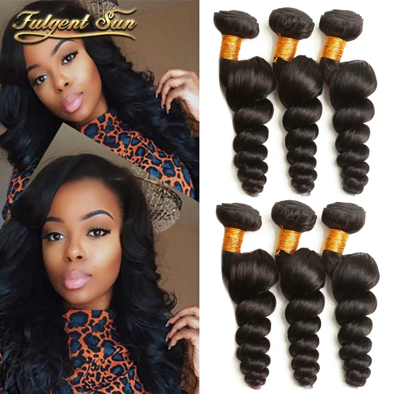 

Peruvian Hair Bundles Loose Wave Human Hair Bundles Extension 8-28 Inch 8a Grade Hair Weave On Sale Natural Black Non-Remy Hair