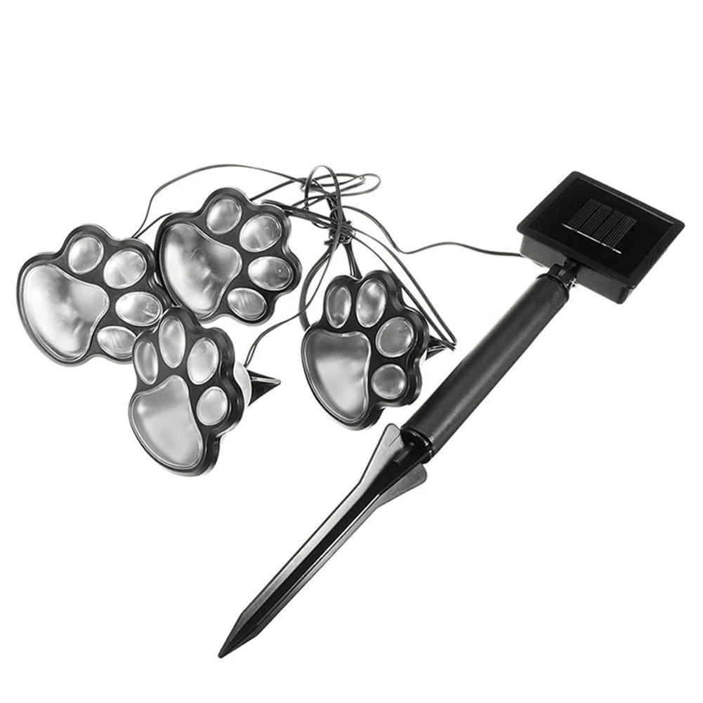 

1 Set String Light with Cute Cat Paws Prints String Light LED 3D Remote Control Battery Lamp Decor for Garden