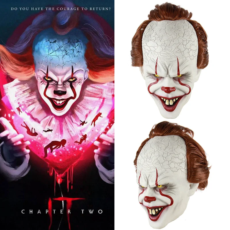 Фильм It Chapter два Джокер клоун костюмная Маска Косплей Ужас латекс унисекс