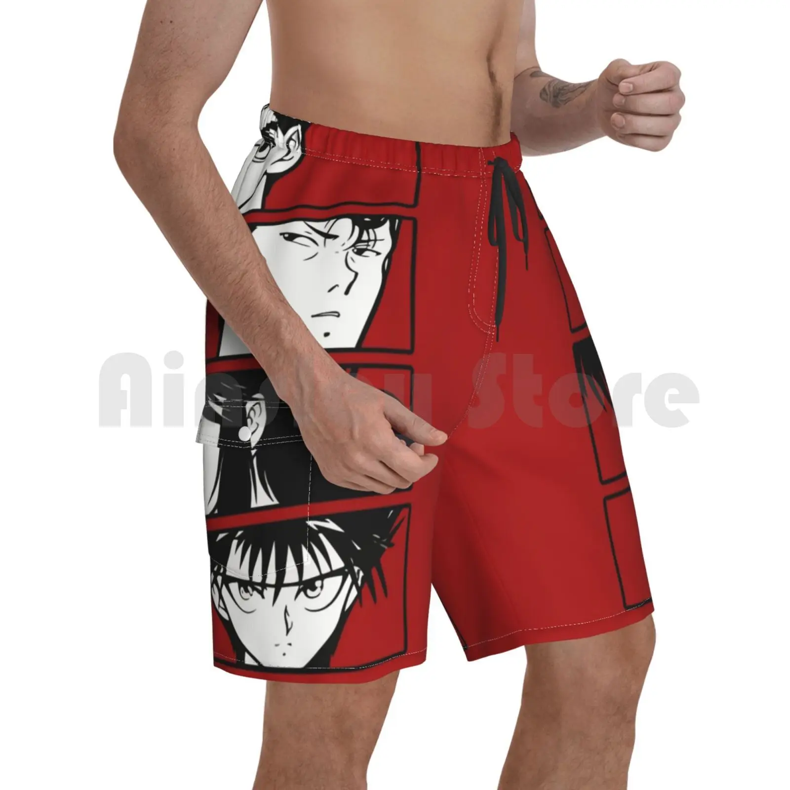 

Пляжные шорты Yu Hakusho, женские купальники Yu Hakusho Yu Hiei Urameshi Hakusho Kurama Anime Kuwabara