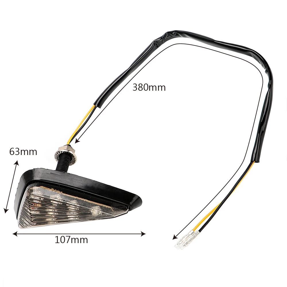 

1 Pair Smoked Color Triangle Turn Signal High Power 9 LED Turn Light Piranha Light Motorcycle Flasher Motorbike Indicator