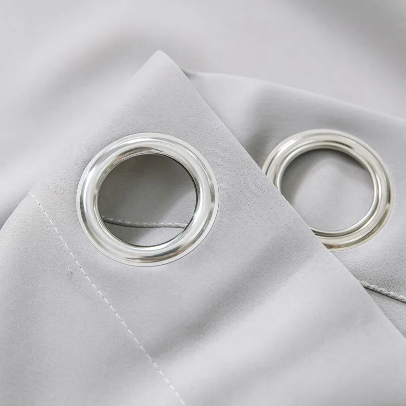 

2pcs Solid Color High-precision Blackout Curtain Silver Gray 140*260CM Width*length Perforated