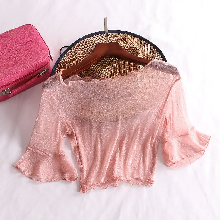 Футболка женская сетчатая с рукавом средней длины до локтя для лета P3 104 - купить