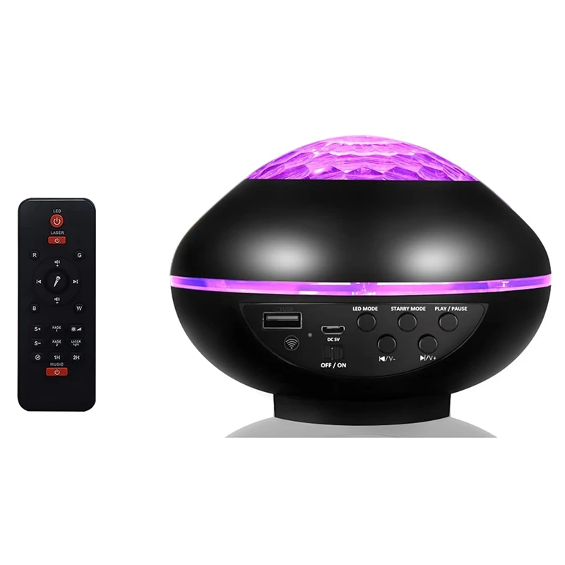 

NEW-LED Starry Sky Projector,With Battery Color Changing Music Player For Kids Adults Party Birthday Christmas Gifts