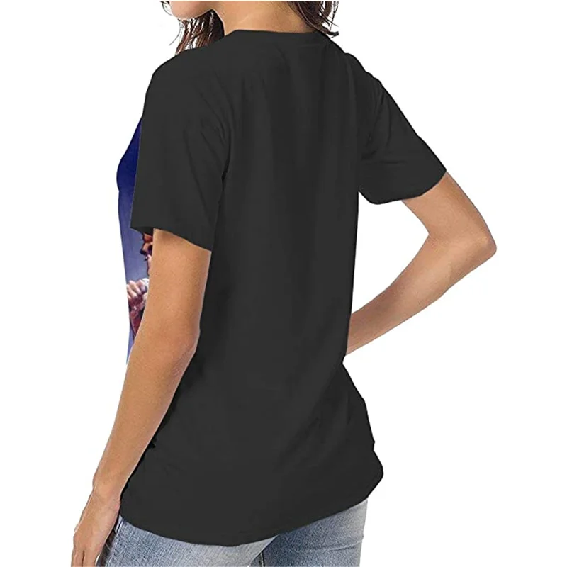 

Womens Baseball T-Shirts Band Beautiful Blouse Black retro t shirt harajuku