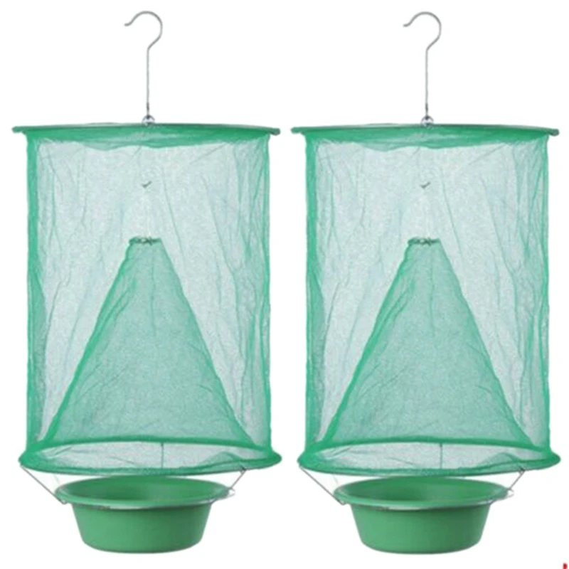 

2X Folding Fly Reusable Flycatcher Hanging Ranch Trap Catcher Flycatcher Most Effective Powerful Capture Suspension