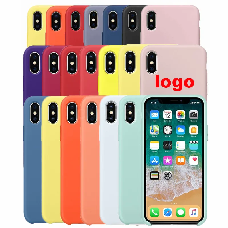 Original Liquid Silicone Cover Candy Color Case for iPhone XS MAX XR X 7 6 6S 8 Plus TPU |