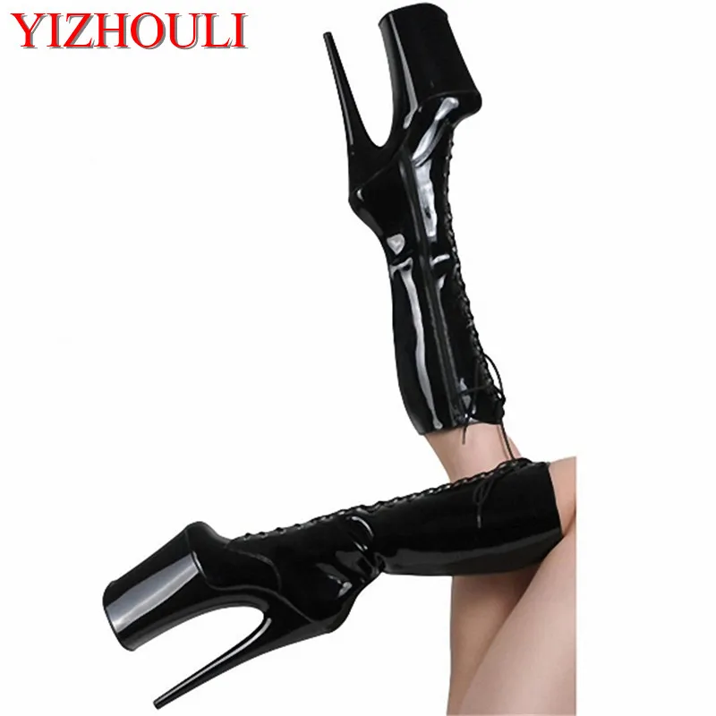 8 inches, high heels for women, 20cm high boots for models, sexy party boots for stage show