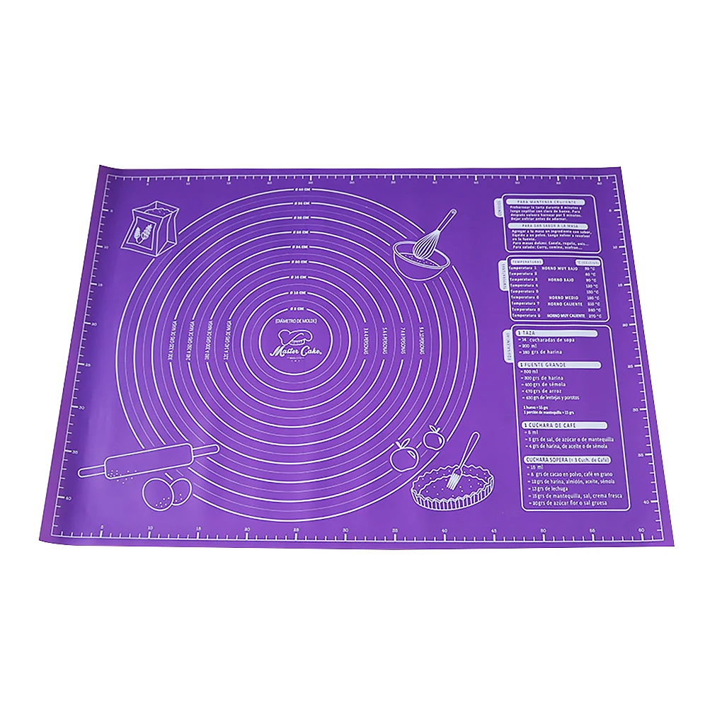 

45x60cm Non-Stick Silicone Pad Baking Sheet Cupcake Dessert Soap Rolling Kneading Mat Baking Mat with Scale Pastry Fondant Mat
